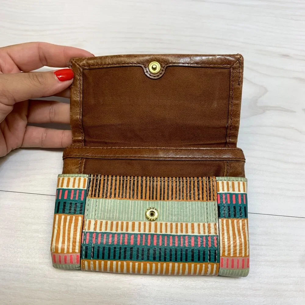 Fossil Ellis Leather Wallet Bifold Organizer‎ Brown Multi SL7367994